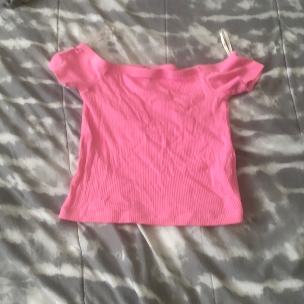Off shoulder pink blouse
